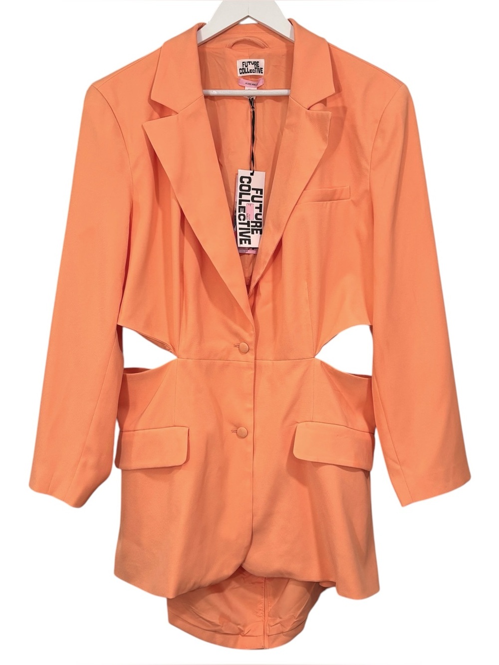 Future Collective x Alani Noelle NWT Orange Cream cutout Blazer Size XXL - Picture 2 of 14